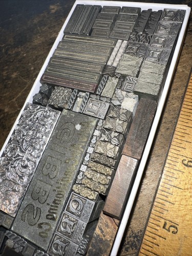 Print Blocks “ Lead Ornamental Borders Dingbats” Variety Beautiful Designs! C12 - Picture 5 of 19