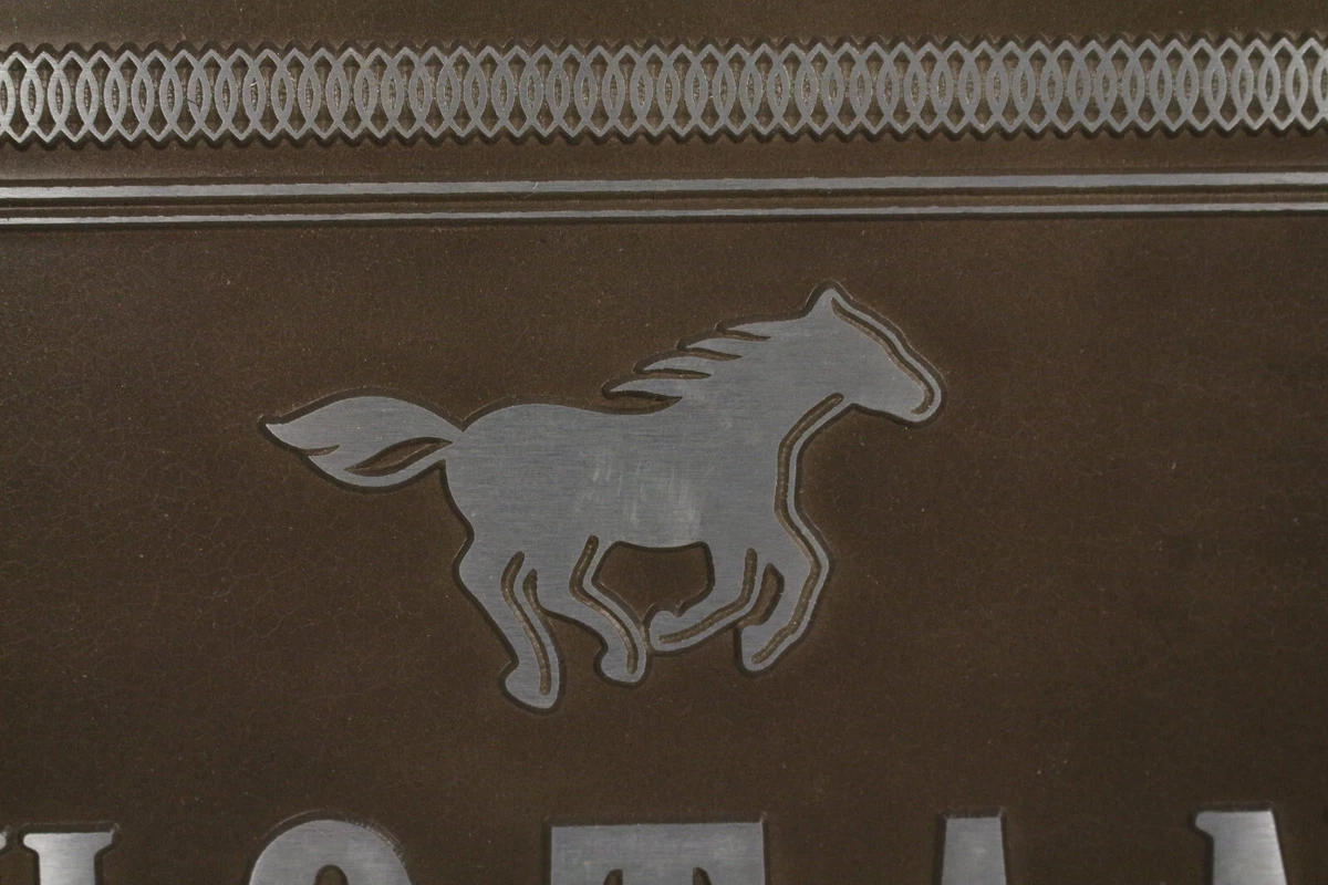 Mustang Jeans Werbeschild Metall Reklame Werbung Trade Mark Since 1932 Pferd