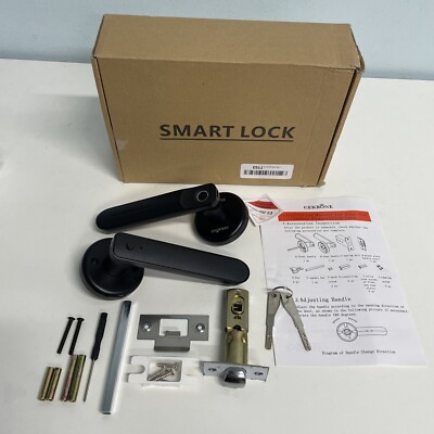 GEKRONE Fingerprint Lock  Lever Lock Indoor Keys and fingerprint accessible OPEN