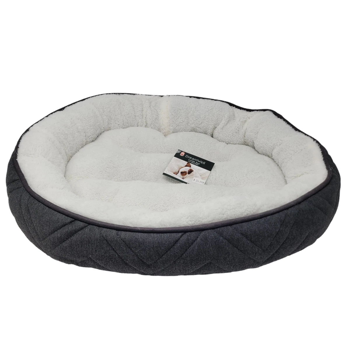 Grey and sales white dog bed