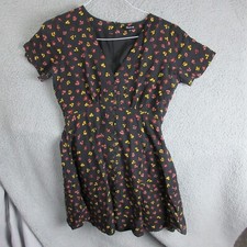 Madewell Dress Womens 4 Black Floral Colorful Lightweight Boho