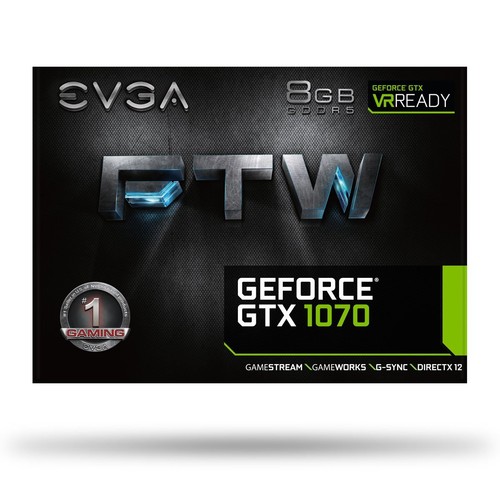 EVGA GeForce GTX 1070 FTW GAMING ACX 3.0, 8GB GDDR5, RGB LED, 08G-P4-6276-KR - Imagen 3 de 9