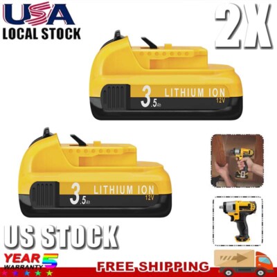 2x 12V 3.5Ah 12Volt Max Lithium-ion Battery For DeWalt DCB127-2 DCB120 DCD710