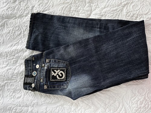GF Ferre Blue Washed Mid Waist Cotton Denim Straight Jeans - 第 5/6 張圖片