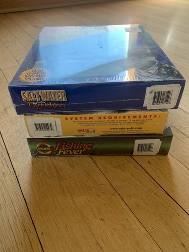 Vintage Deluxe Fishing Fever, Fishing Maps, Saltwater Fly Big Box Pc Game Lot - Picture 5 of 9