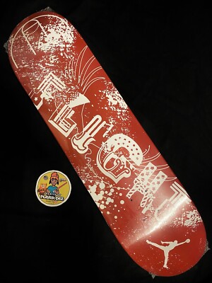 RARE EXCLUSIVE Air Jordan UNC Flight Chicago Fire Red Basketball Skateboard  Deck