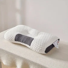 1pc Knitted Cotton Thin Pillow With Cervical Neck Protection,Massage Pillow Core