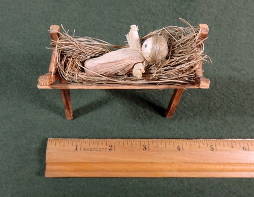 vintage CORNHUSK DOLL NATIVITY CRECHE hand-made folk art JESUS MARY JOSEPH sheep - Picture 13 of 14