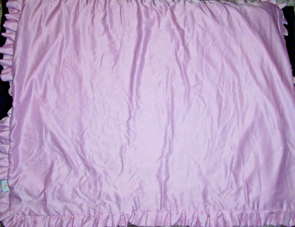 Cocalo Baby Pink Blanket Plush Satin Back Ruffle Trim Security Lovey - Image 2 of 3