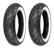 Shinko 130/90-16 & 130/90-16 777HD White Wall Tires Harley-Davidson FLH/FLT/FLST