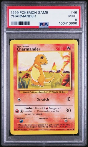 PSA 9 - Charmander 46/102 Base Set Unlimited WOTC 1999 Pokemon TCG