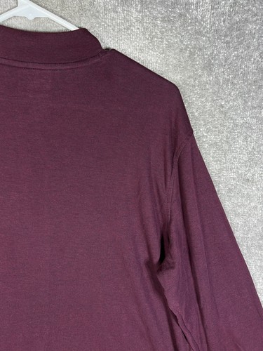 Croft & Barrow Extra Soft Long Sleeve Mock Neck Shirt Mens Size Large Burgundy - Picture 8 of 13