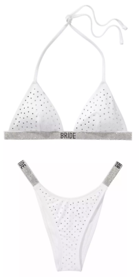 #ad VICTORIA#x27;S SECRET BRIDE TRIANGLE SHINE STRAP SWIM BIKINI BRAZILIAN BOTTOM NWT $29.75