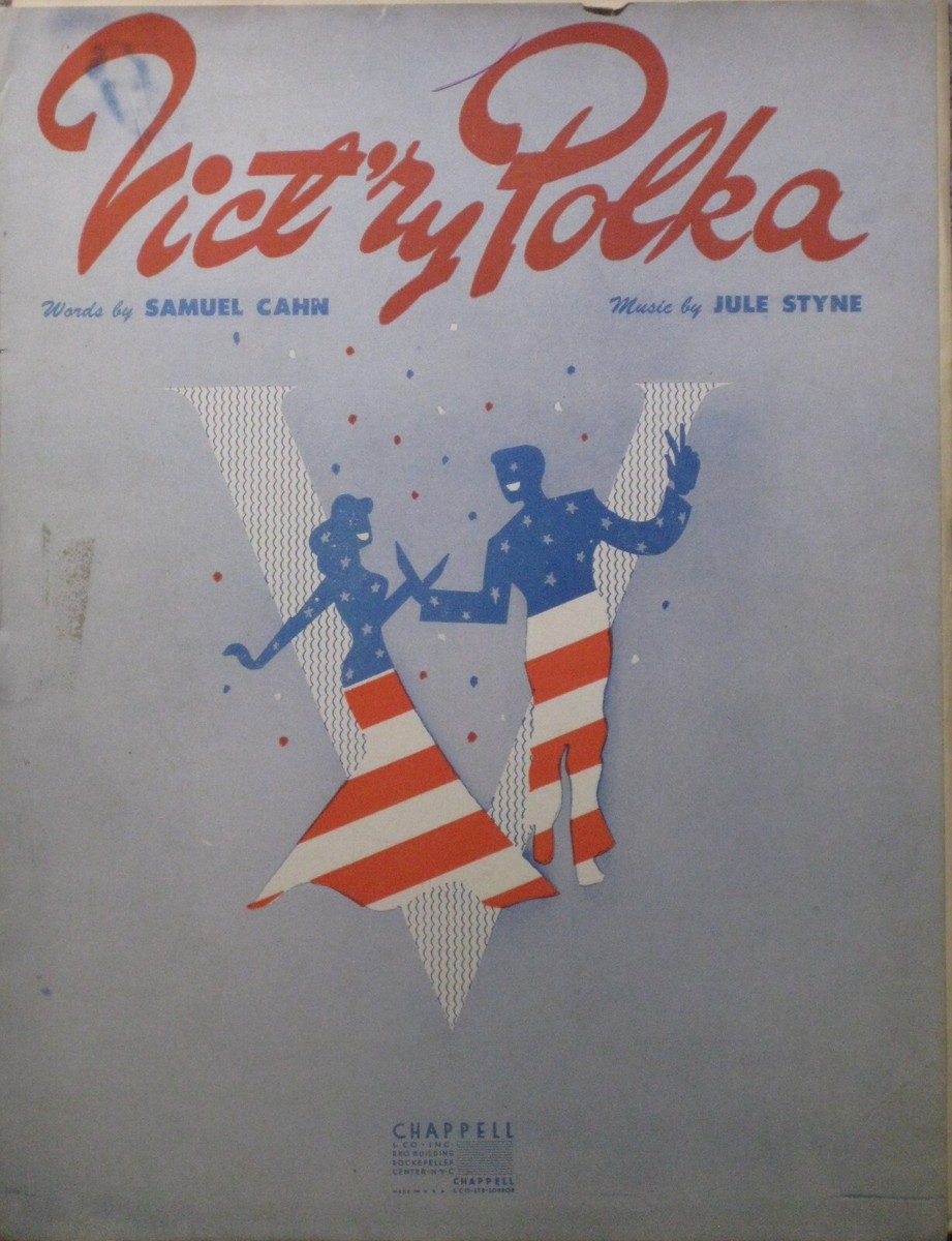 洋楽 Teflune VINTAGE SHEET MUSIC VICT'RY POLKA WORDS BY SAMUEL CAHN MUSIC BY