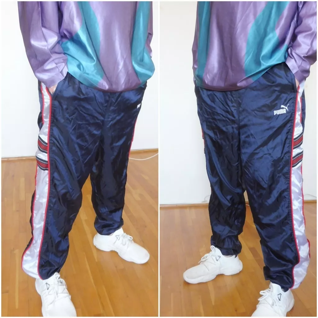 Shiny nylon track pants hotsell