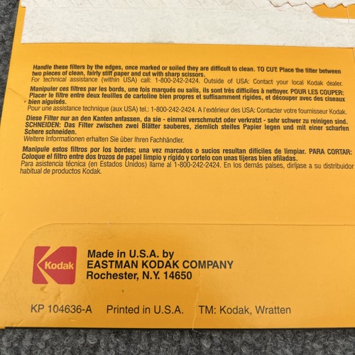Kodak 170 7363 Wratten Filter 150MM 6" SQ Gel Filter CC05B New - Picture 5 of 13