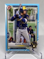 EDUARDO GARCIA 2021 Bowman Draft Paper SKY BLUE PARALLEL #/499 Rookie Card RC