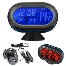 Car LED Digital Display Clock Freeze Alert 4 in 1 Thermometer Clock Voltmeter