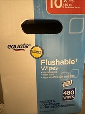 Fresh Scent Flushable Wipes, 10 Resealable Packs of 48 Wipes 480 Total Wipes 