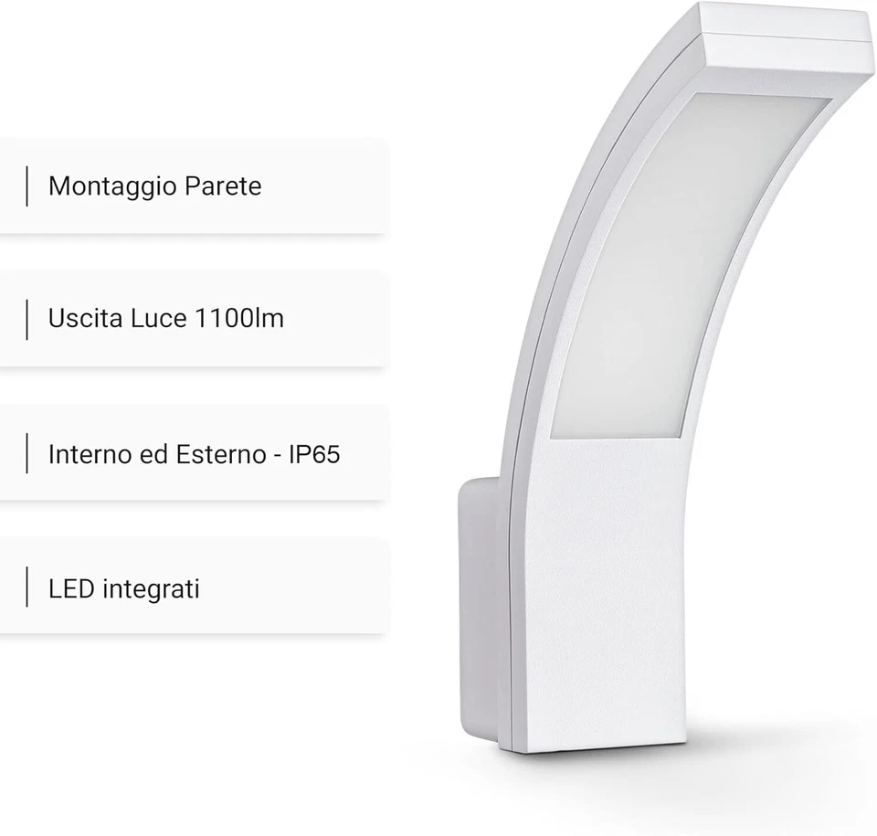 LED Applique Da Esterno IP65 - Lampada Da Parete Bianco 15W 1100Lm Bianco Freddo - Immagine 2 di 4