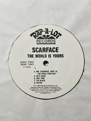 Scarface / The World Is Yours 1993 US 2LP Gangsta Rap Rap A