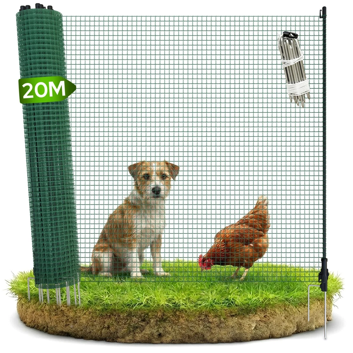 CLEASO 10 pannelli con serratura, 81,3 x 7,2 m (altezza x lunghezza), recinzione decorativa da giardino per esterni, recinzione per animali, barriera per animali, bordo in filo metallico antiruggine
