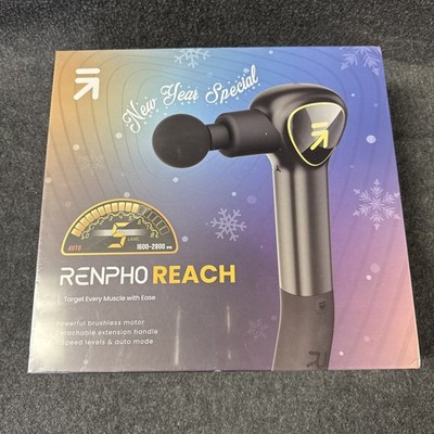 Renpho Reach R-C007 Black Portable Massage Gun For Pain Relief  NEW 