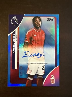 2026 Topps Premier League EPL Autograph Autos Anthony Elanga Blue 003/150