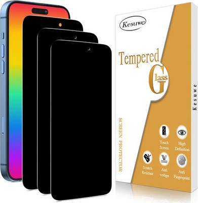3PCS Privacy Screen Protector for iPhone 16 Pro Max 6.9 Inch Anti Spy Tempered G