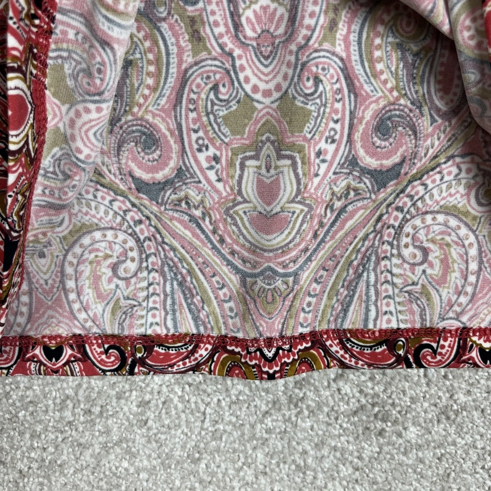 Camisa Tahari Mujer Extra Grande Roja Cachemira Manga Larga Pullover Elastizado - 4057 Foto 4 de 4