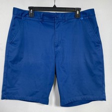 Johnnie-O Water Resistant Zip Pockets Blue Performance Golf Shorts Men's 36