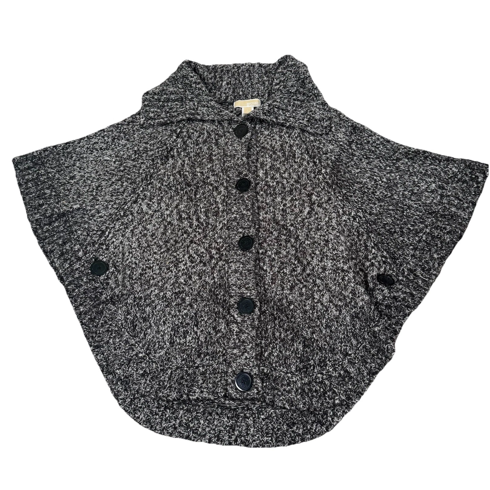 Michael Kors Knit Poncho Cardigan Sweater Chunky Buttons Womens Size Large