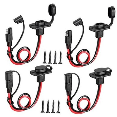  4 Pcs 12 AWG Power Socket Sidewall Port Compatible with SAE Quick Connect 