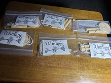 Six Wooden Whirligig Kits: Wood Circle, Dowels And String W/ Instructions 