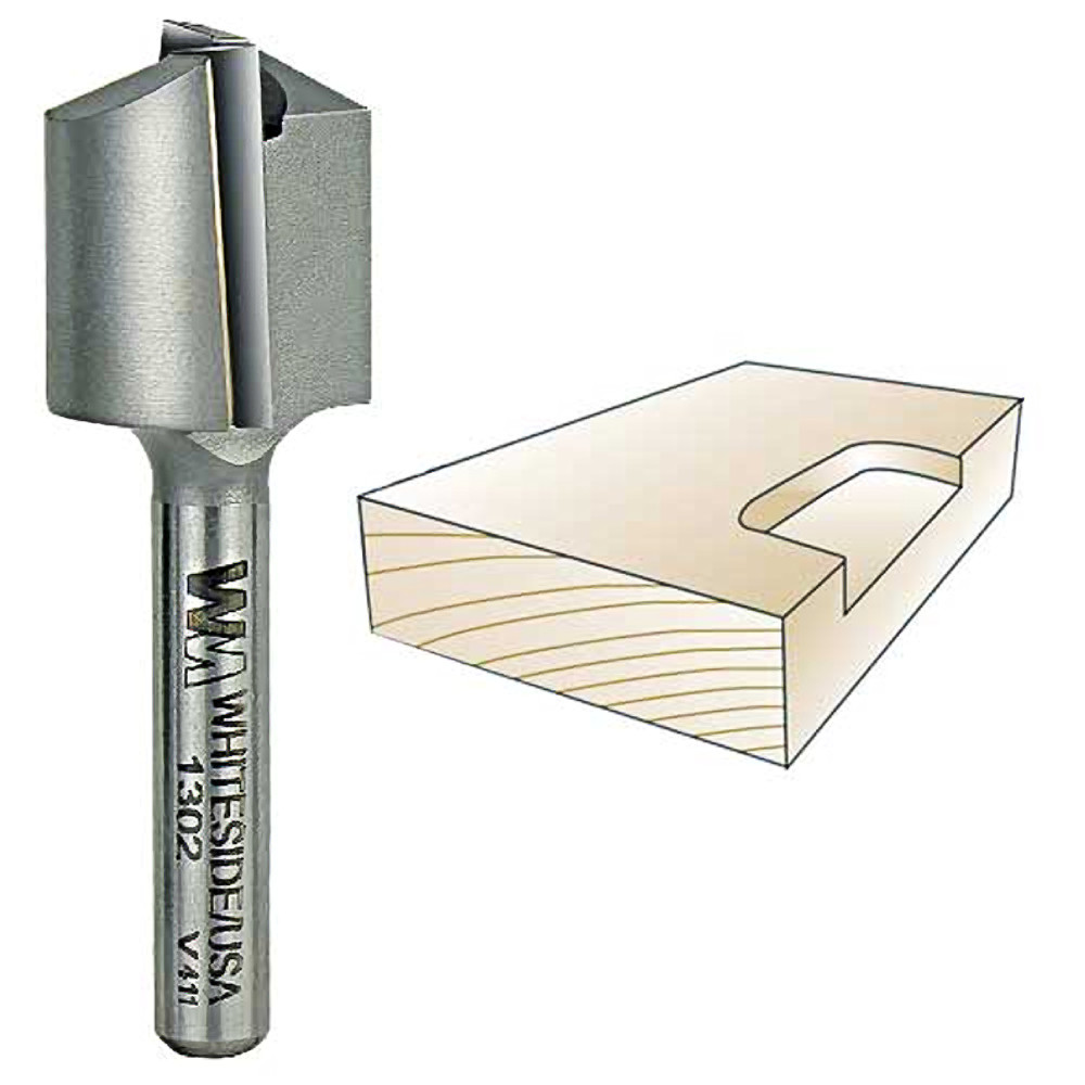 Whiteside Straight Mortising Bit, 1/4 in. SH x 3/4 in. CD x 3/4 in. CL 1302