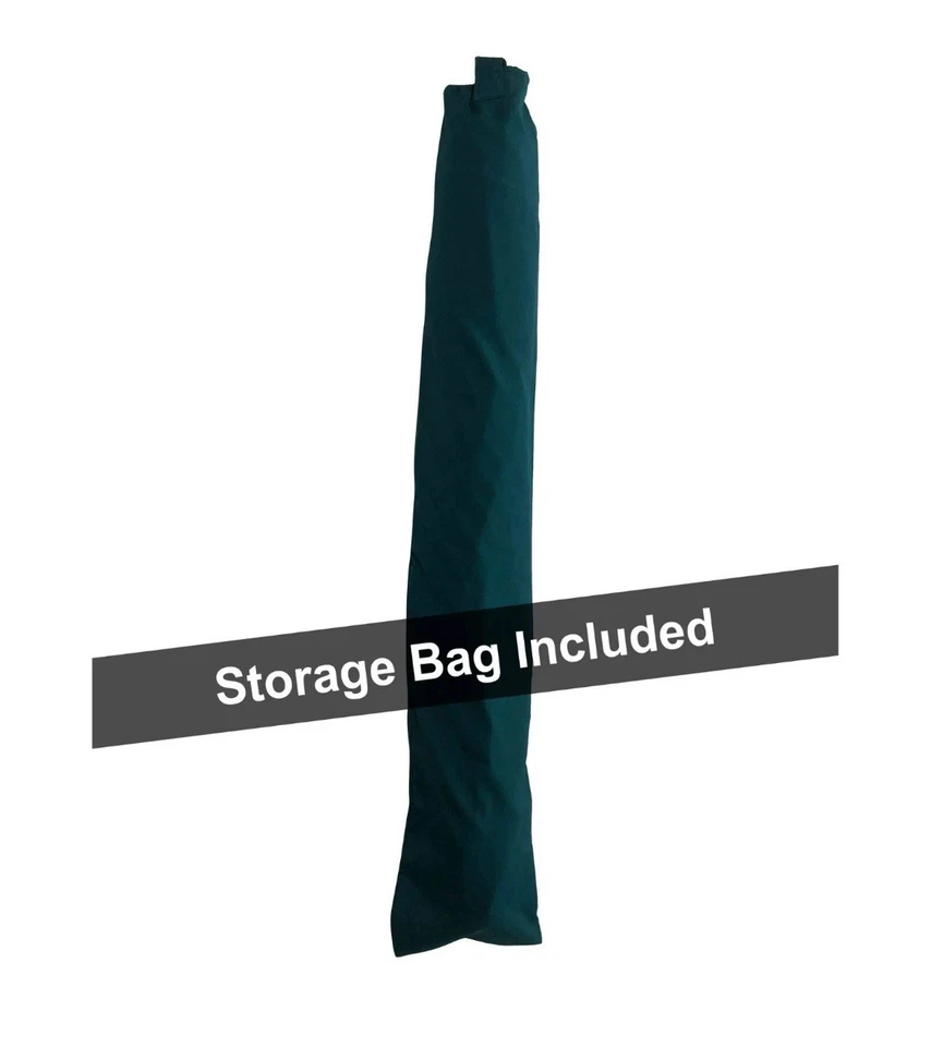 Lote de 2 sombrillas Mainstays 9 pies verde azulado redondo mercado inclinable al aire libre patio con manivela Foto 4 de 4