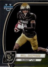 2024 Bowman University Chrome Will Sheppard #186 Colorado Buffaloes 27F