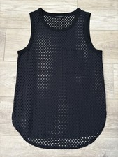 Banana Republic Women's Small s Eyelet Tank Top Sleeveless cotton Shirt Black