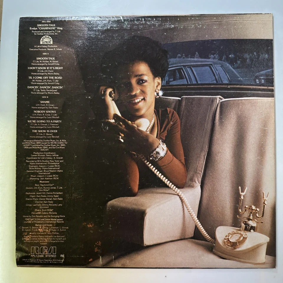 Smooth Talk Champagne Record Vinyl Evelyn King RCA Victor APL1-2466 - Image 2 of 4