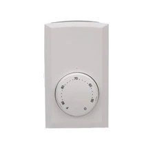 White HVAC Control Thermostat Double Pole 4 Wire Wall Mounted 40F to 80F