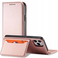 Hurtel Magnet Card Case FüR Iphone 12 Pro Max – Rosa Wallet-Case Mit StäNder