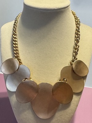 Vintage Statement Goldtone Necklace  16 