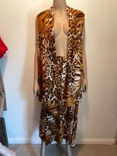 NWT ANTTHONY  2 PIECE SET Skirt / Vest ANIMAL PRINTS SIZE LARGE