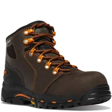 DANNER WORK Women's 4" Vicious Soft Toe EH Waterproof Work Boot Brown/Orange - 1