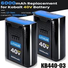 2 PACK For Kobalt 40v MAX 6.0 Ah Extended Run Li-Ion Battery KB440-03 KB540-06