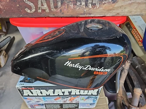 Vintage Harley-Davidson 883 Black With Orange Graphics Gas Tank Sportster AMF?