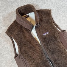 Patagonia Synchilla Vest Womens Medium Brown Fleece Full Zip Outdoor Hiking READ