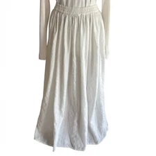 Vintage Sostanza Maxi Skirt White Size S Embroidered 100% Cotton