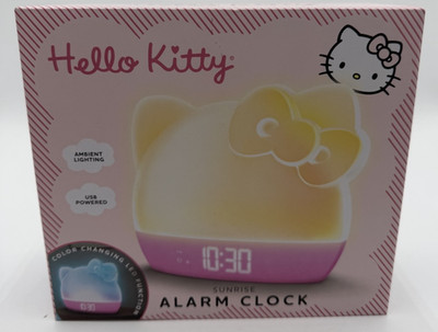Hello Kitty Sunrise Alarm Clock Color Changing LED USB Powered Night Light NEW