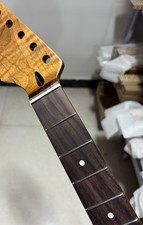 Reverse head 22 fret Roasted flame Maple guitar neck rosewood matte part